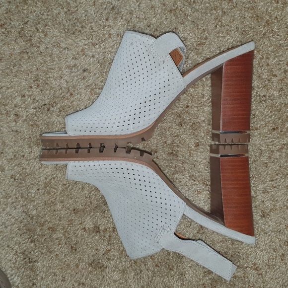 Franklin Sarto Analise Taupe/Gray Suede Slingback Mule sz 9 - Picture 4 of 7